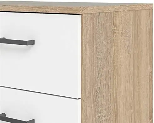 Commode double 8 MELDouble, structure en chêne, blanc