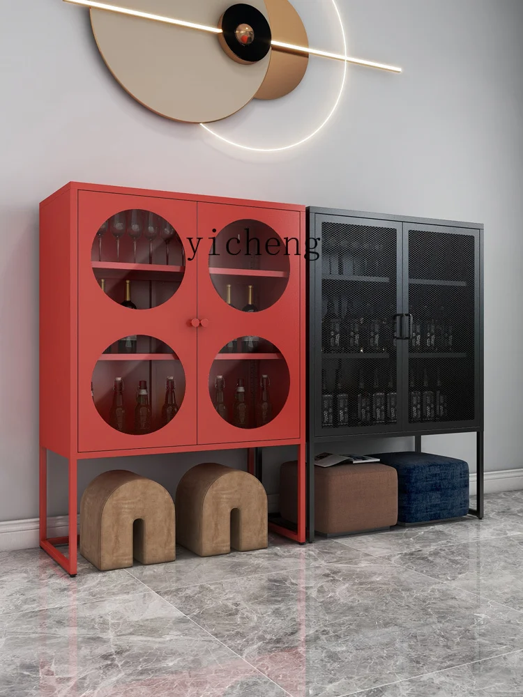 ZM Sideboard Cabinet Integrated Wall Locker Tea Cabinet Living Room Wine Cabinet Small Chest of Drawers