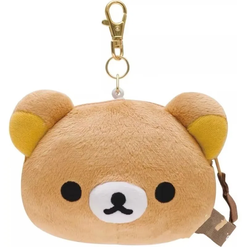 Cute Big Head Rilakkuma Girl Plush Doll Pendant Coin Wallet Anime Kawaii Portable Cartoon Toy Certificate Headphone Storage Bag