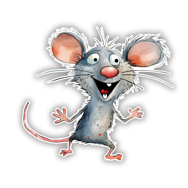 

DK370# Cute Cartoon MouseCar Decals, Weather-Resistant Vinyl Stickers for Windows, Bumper Crafts - PVC Material Vehicle Decals