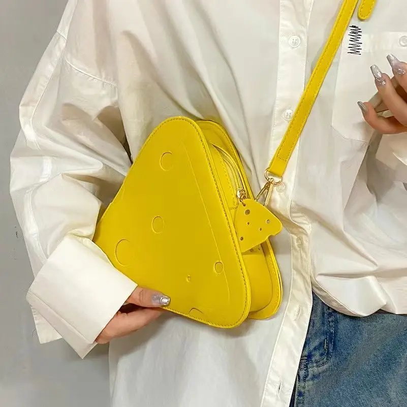 Cartoon Yellow Cheese Shape Handbag Shoulder Bag Fashion Women Party Cosplay Bag