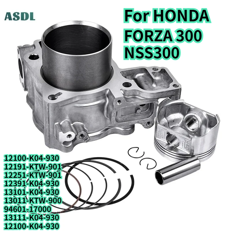 12100-K04-930 Moto Cylinder Kit Piston Rings for HONDA FORZA300 FORZA NSS 300 AD AG AH 2013-2022 NSS300 AC 2014-2016 12100K04930