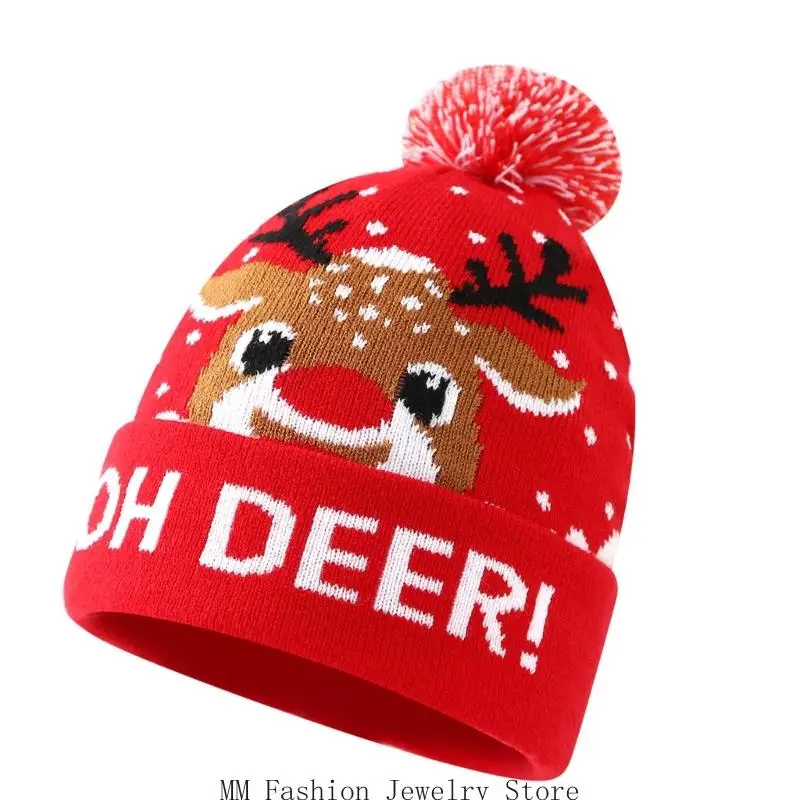 D0UB – chapeau à manchette en tricot, rayures colorées, père noël, Durable, léger, réglable