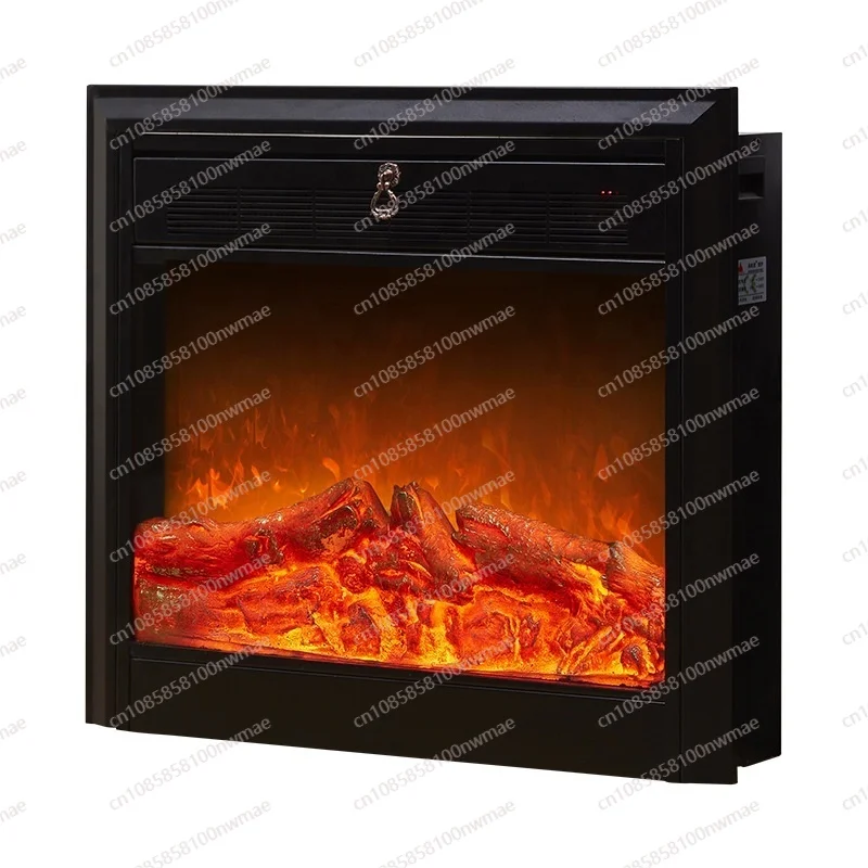 

European style electric fireplace artificial flame home decoration heating wall embedded in the background hotel