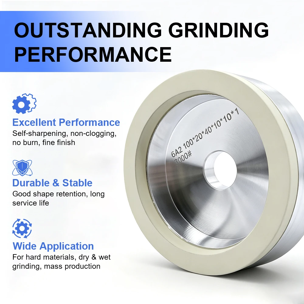 150mm Vitrified Bond Diamond Grinding Wheel Ceramic Cup Wheel For Grinding PCD PCBN Tool