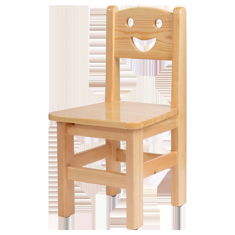 Kindergarten solid children's chair school early education training class desks and chairs complete set of oak pine stools