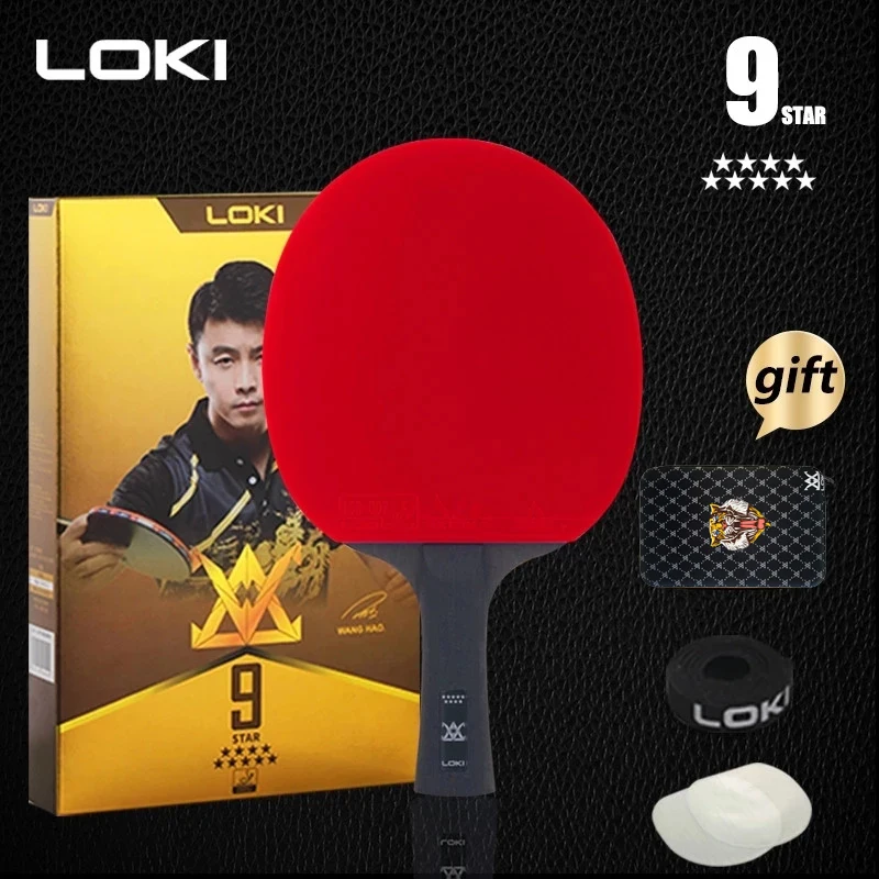 LOKI 9 Star High Sticky Competition Table Tennis Racket Carbon Blade PingPong Bat Ping Pong Paddle for Fast Attack and Arc