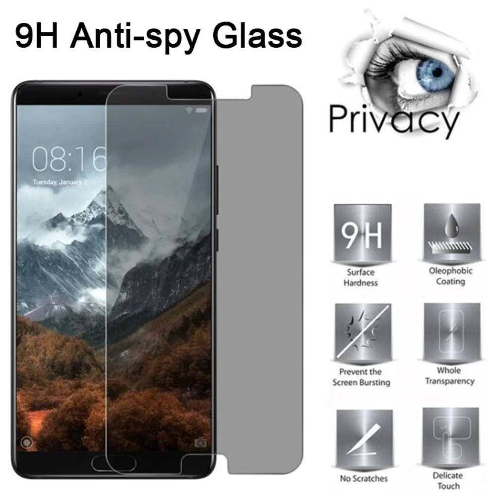 Anti-Glare Tempered Glass for Huawei P20 Lite Anti-spy Protective Glass for Huawei P30 Pro Screen Protector for Huawei P10 Plus