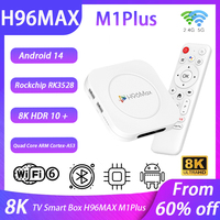H96 MAX M1Plus Android 14 Smart TV Box RK3528 Wifi6 4GB 128GB BT5.4 8K HD Video Media Player Set Top Box