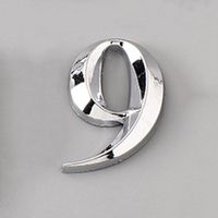 Apartment Hotel Office Door Address Silver ABS Plastic Label Self Adhesive 3D House Number Stickers Door Plate Sign Digits