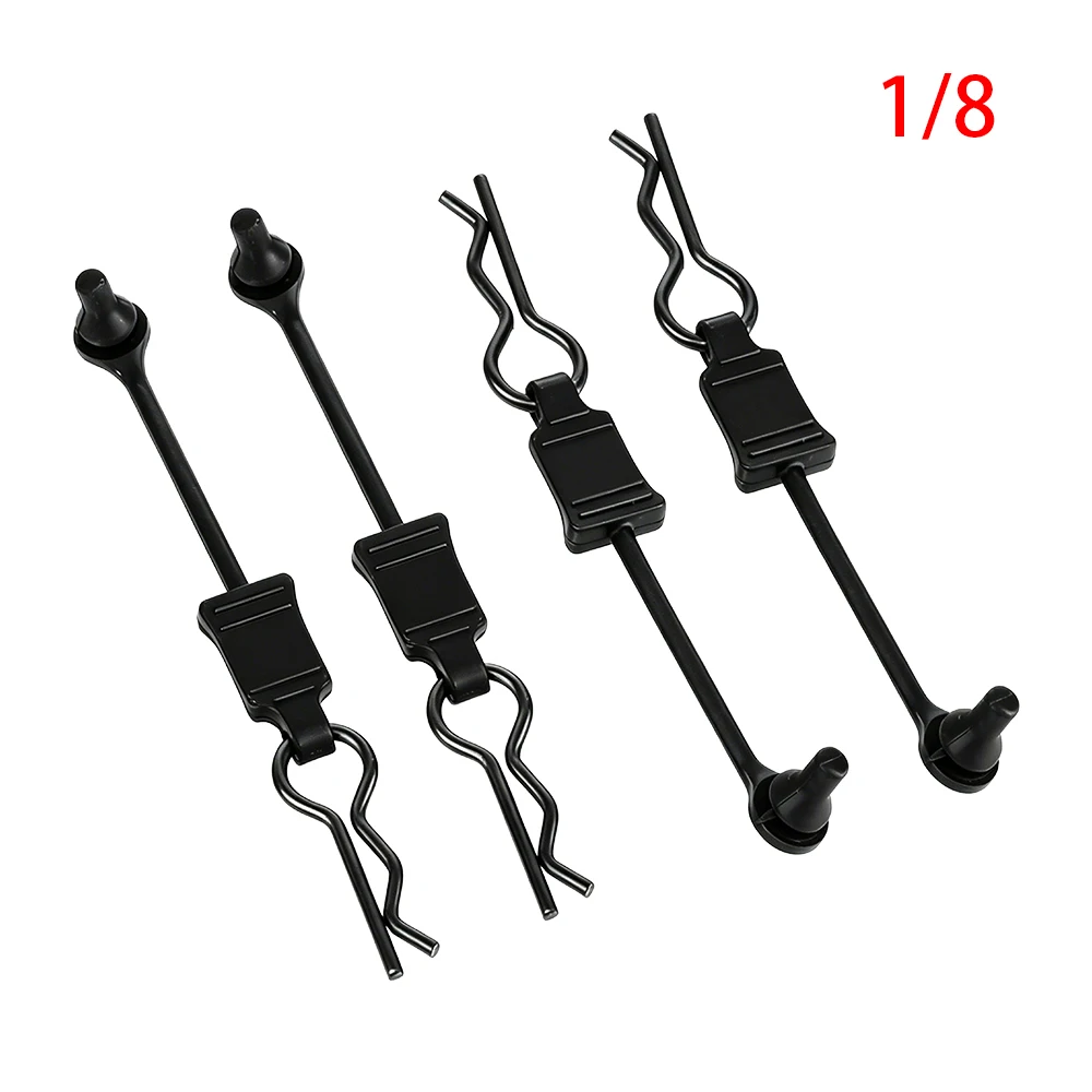 4Pcs Anti-Lost Body Clips Retainer + R-Pins for 1/10 1/8 RC Crawler Car Shell Mount Upgrade Parts