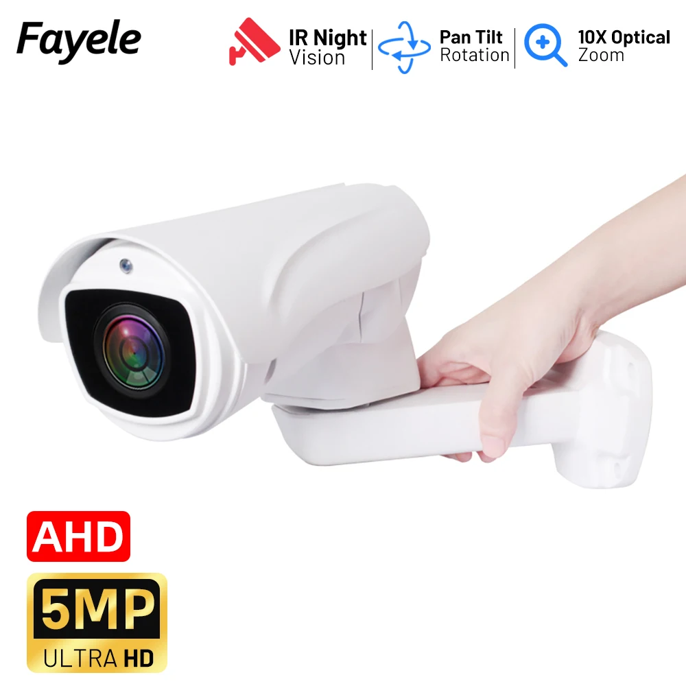 

PTZ-камера домашней безопасности AHD 1080P с 10-кратным оптическим зумом CVI TVI CVBS 4IN1 2MP 5MP IP66 Водонепроницаемая аналоговая цилиндрическая камера HD IR 80M