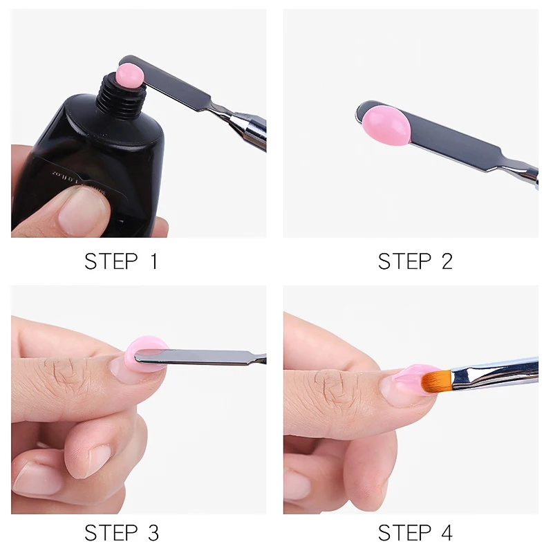 Double-head Nail Gel Brush Picker Acrylic Powder Dual Ended Poly 2 IN 1 Brush Spatula Nails Extension DIY Accessories Supplies