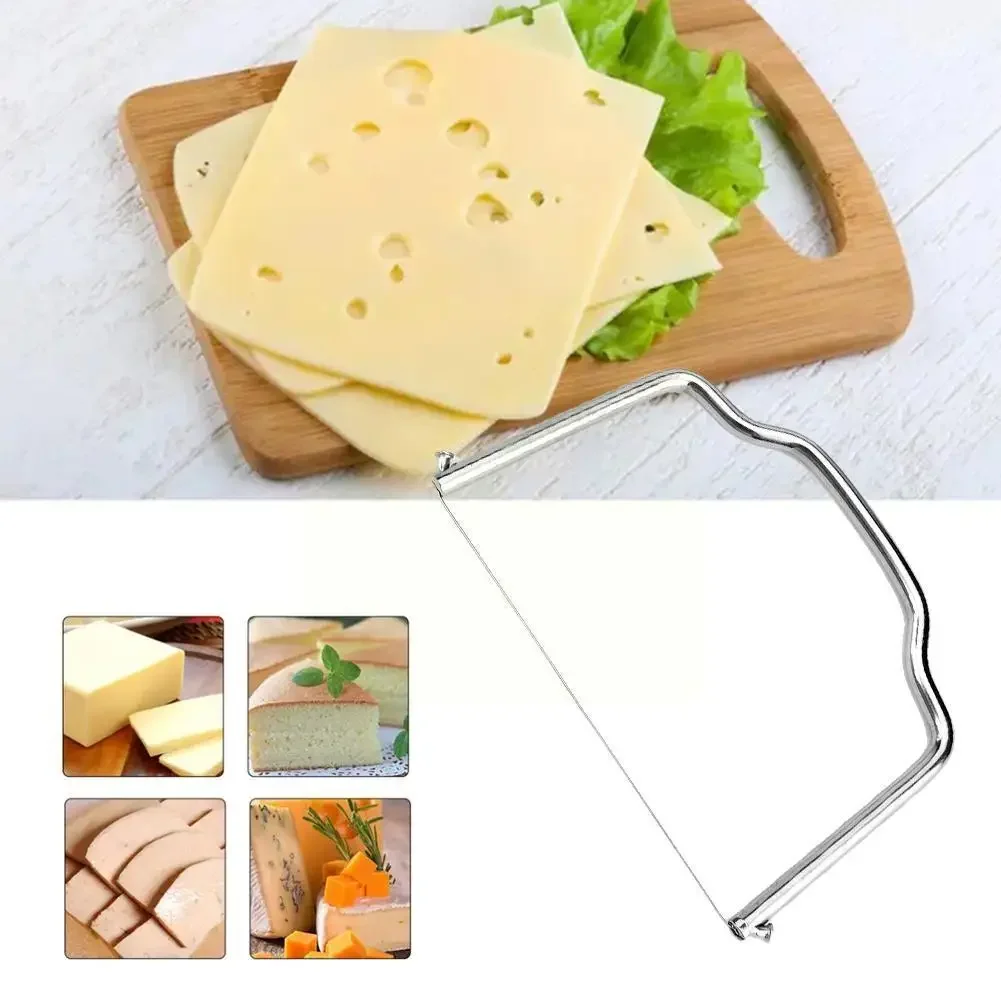 1PC Butter Wire Slicer Stainless Steel Handheld Butter Cutter Cheese Cutting Kitchen Supplies Butter Cheese Cutter Gadget