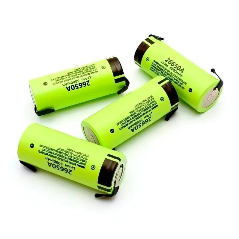 100% Original 26650A 3.7V 5000mAh Large Capacity 26650 Lithium Ion Rechargeable Battery +with DIY Nickel Sheet