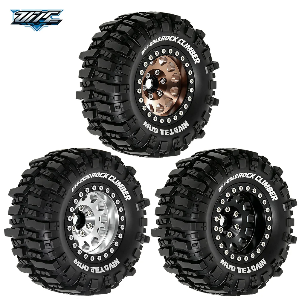 4Pcs 1.9" Aluminum Alloy Wheel Rims Tires Set 95x38mm Off-road for MJX Hyper Go H12Y H12Y+ H12P RC Crawler Spare Parts - view 4
