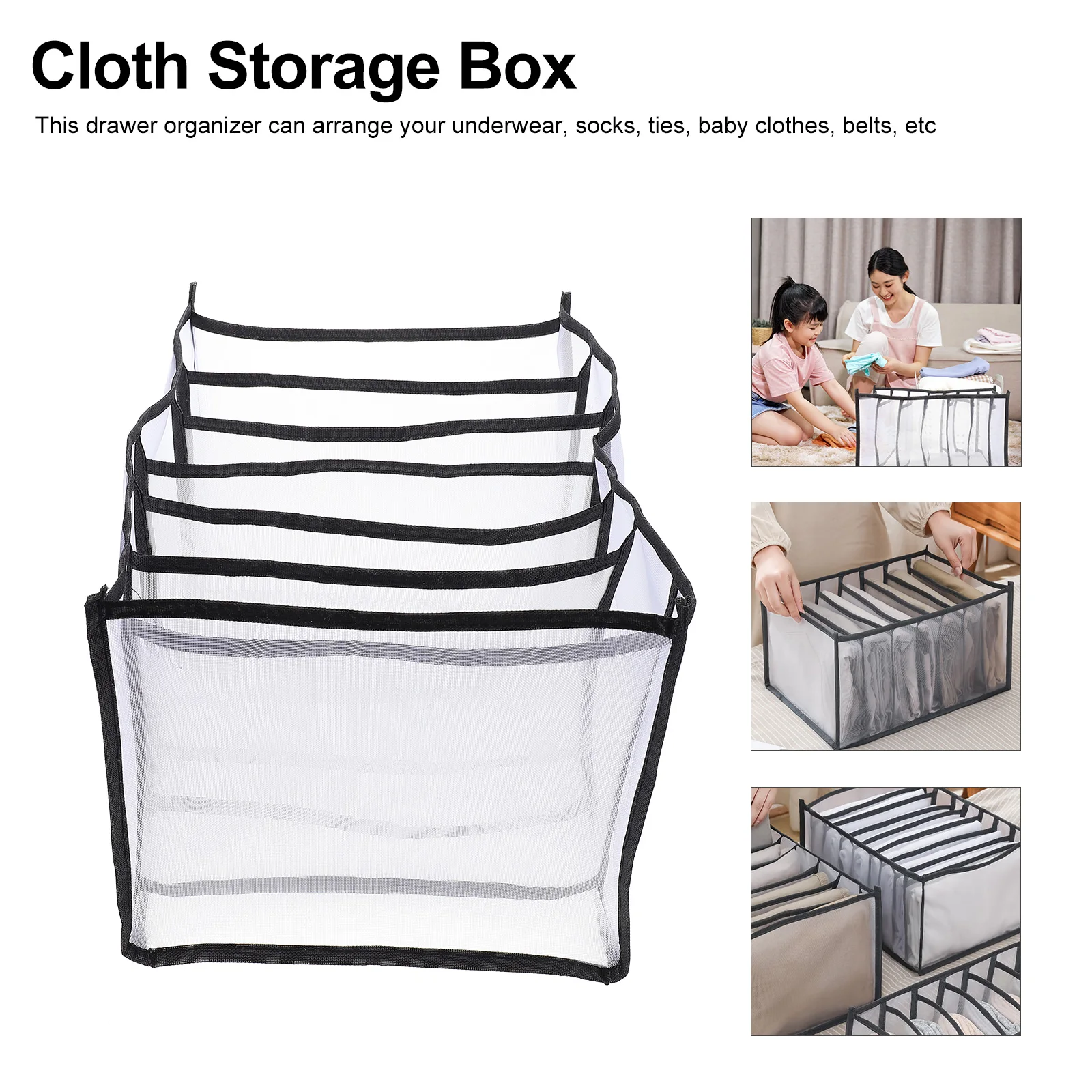 

2Pcs Foldable Cloth Box Bra Organizer Closet Divider Space Saving Container Folding Storage Box Cloth Storage Container