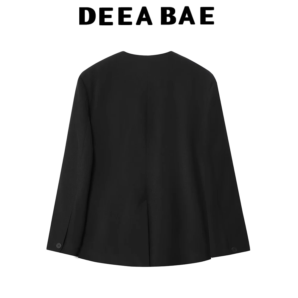 DEEABAE Autumn New Women's Dress 2025 European Style Loose Design Wrapped Casual Suit Jacket