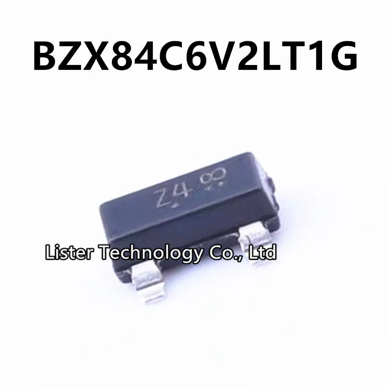 50~500pcs/lot New BZX84C6V2LT1G SOT-23 Marking:Z4 6.2V Zener diode BZX84C6V2 BZX84-C6V2 BZX84C-6V2 SOT23 SMD LBZX84C6V2LT1G