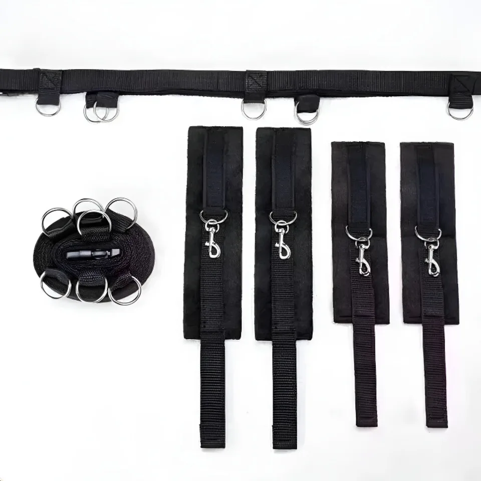 BDSM Sex Toys Erotic Adjustable Wrist Thigh Restraint Rope 8pcs/set Portable SM Games Sex Toys For Couples Kit Unisex