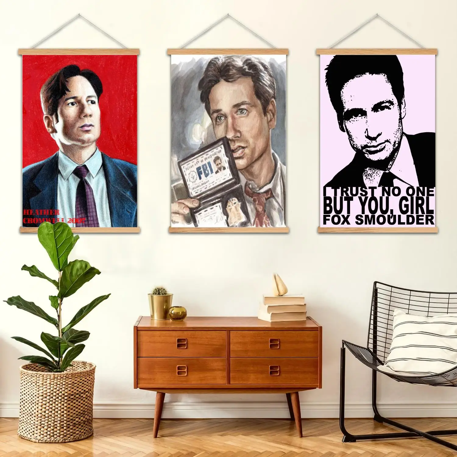 fox mulder Framed Wall Painting Canvas Art Poster, Wall Art,  Modern Family, Bedroom Decor, Posters,Decorative painting