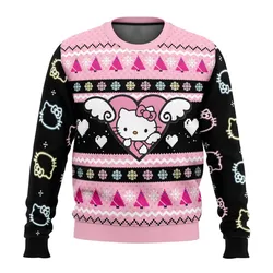 2025 New Christmas Carnival Hello Kitty Pink Fashion Men's and Women's Hoodies Cartoon Anime Couple Hoodies Sportswear