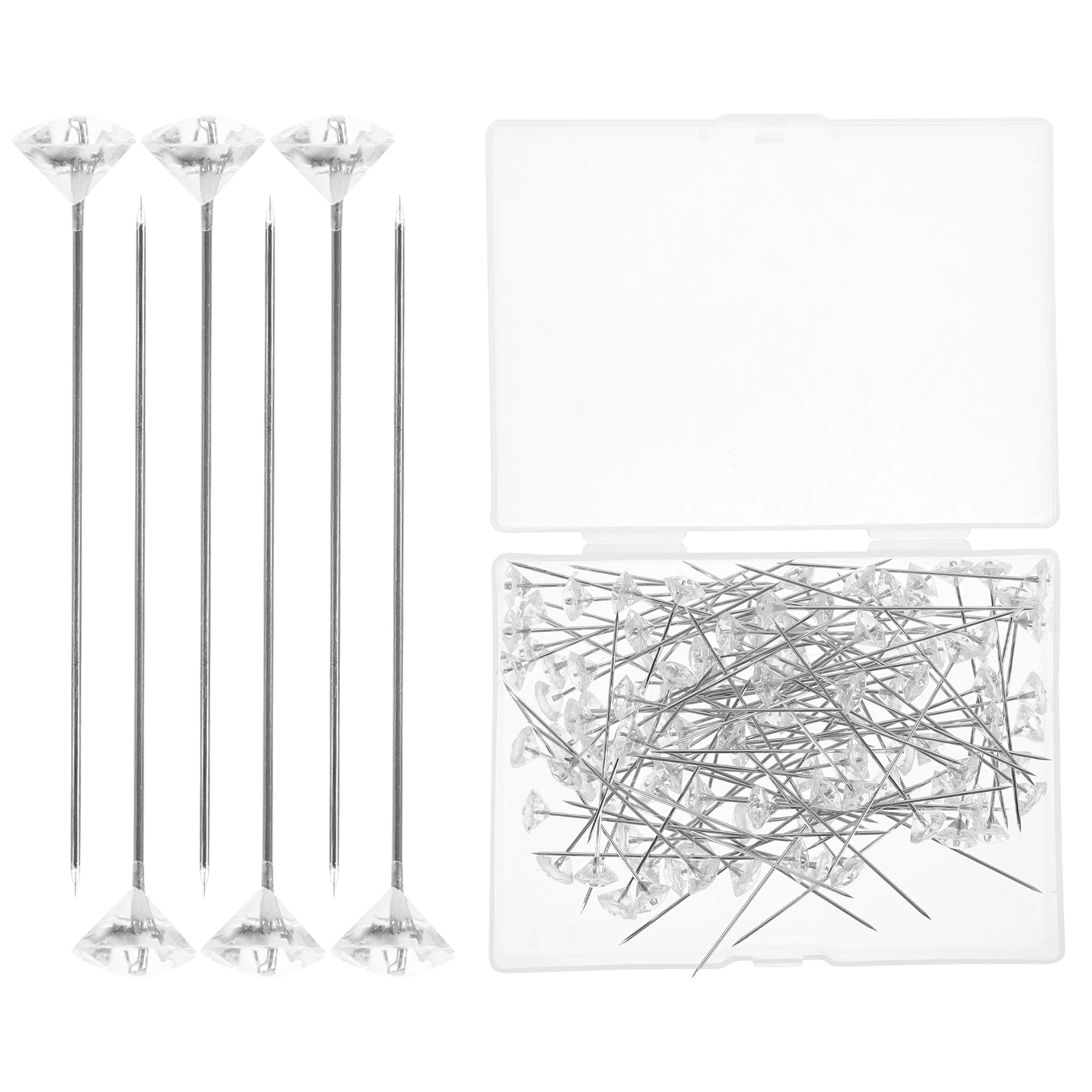 

100pcs Crystal Wedding Flower Pins Secure Straight Brooches Bouquet Accessories For Diy Jewelry Sewing Accessories