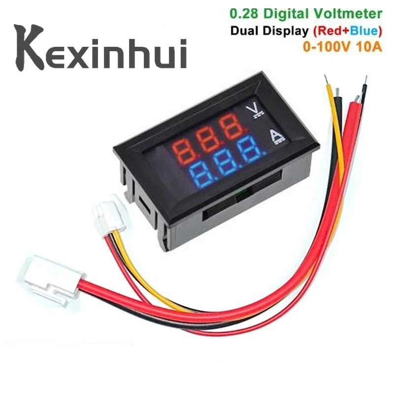 DC 0-100V 10A voltmetro amperometro rosso + blu LED Amp Dual Digital Volt Meter Gauge display a LED amperometro indicatore di tensione