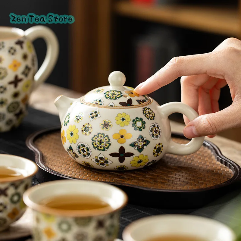 Ru Kiln Datang Baoxiang Xishi Pot Ceramic Teapot Tea Home Kung Fu Tea Set Chinese Filter Tea Infuser Teapot