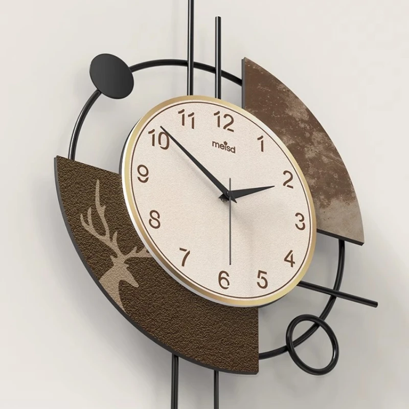 Modern Luxury Wall Clocks Living Room Battery Operated Luminous Interior Design Wall Clocks Metal Pendulum Horloge Home Decor