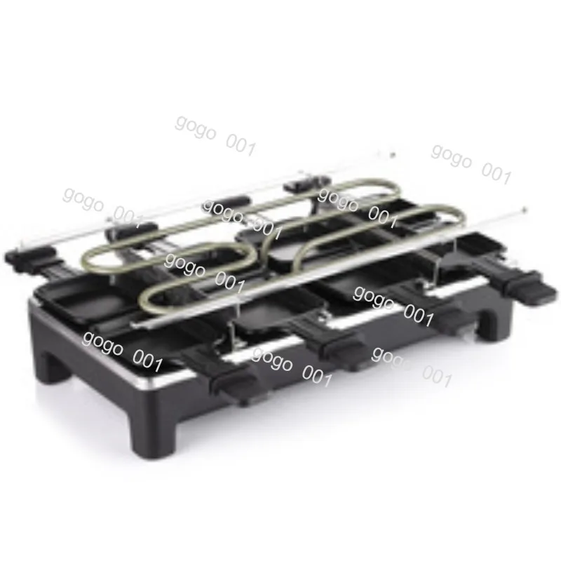 Electric BBQ Grill Pan, Multi-Function Pull-Out Smokeless Stove for Home, Non-Stick Roasting Griddle for Shabu Shabu/Korean BBQ