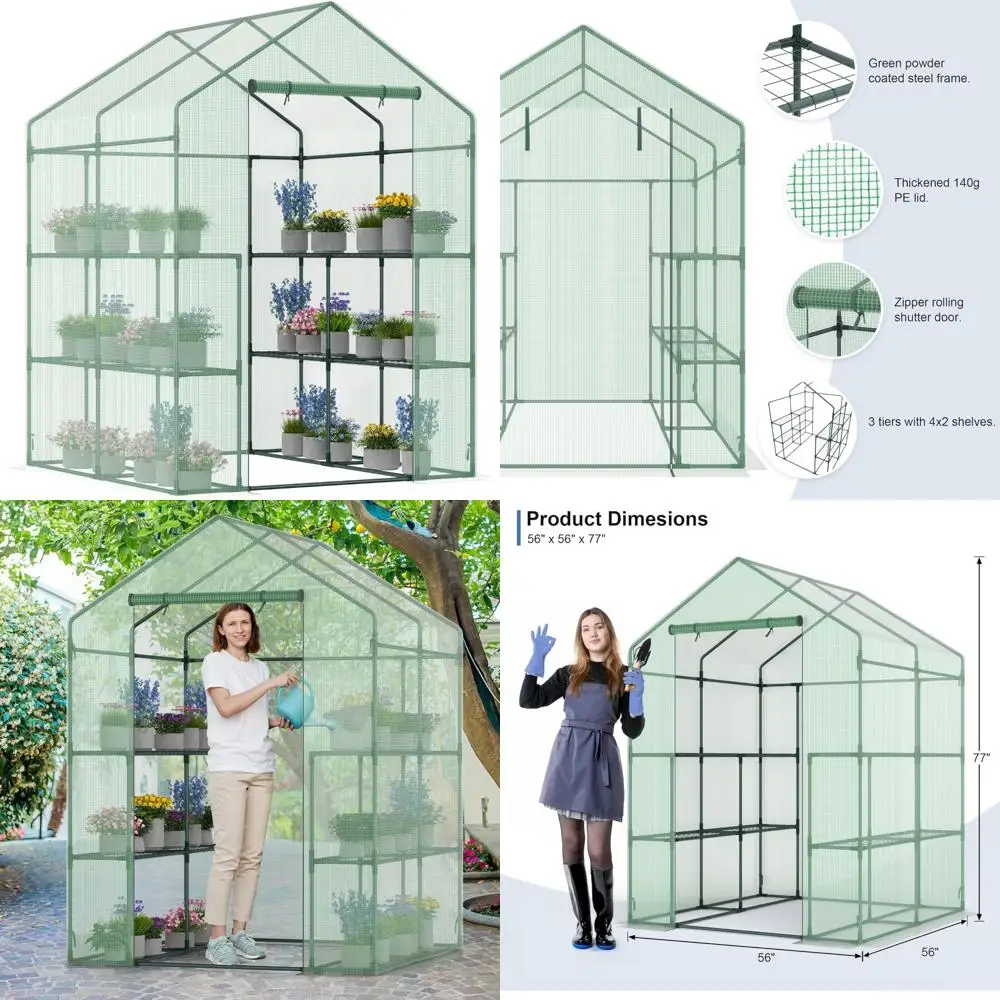

Компактная трехъярусная комнатная мини-теплица для выращивания растений с портативным дизайном