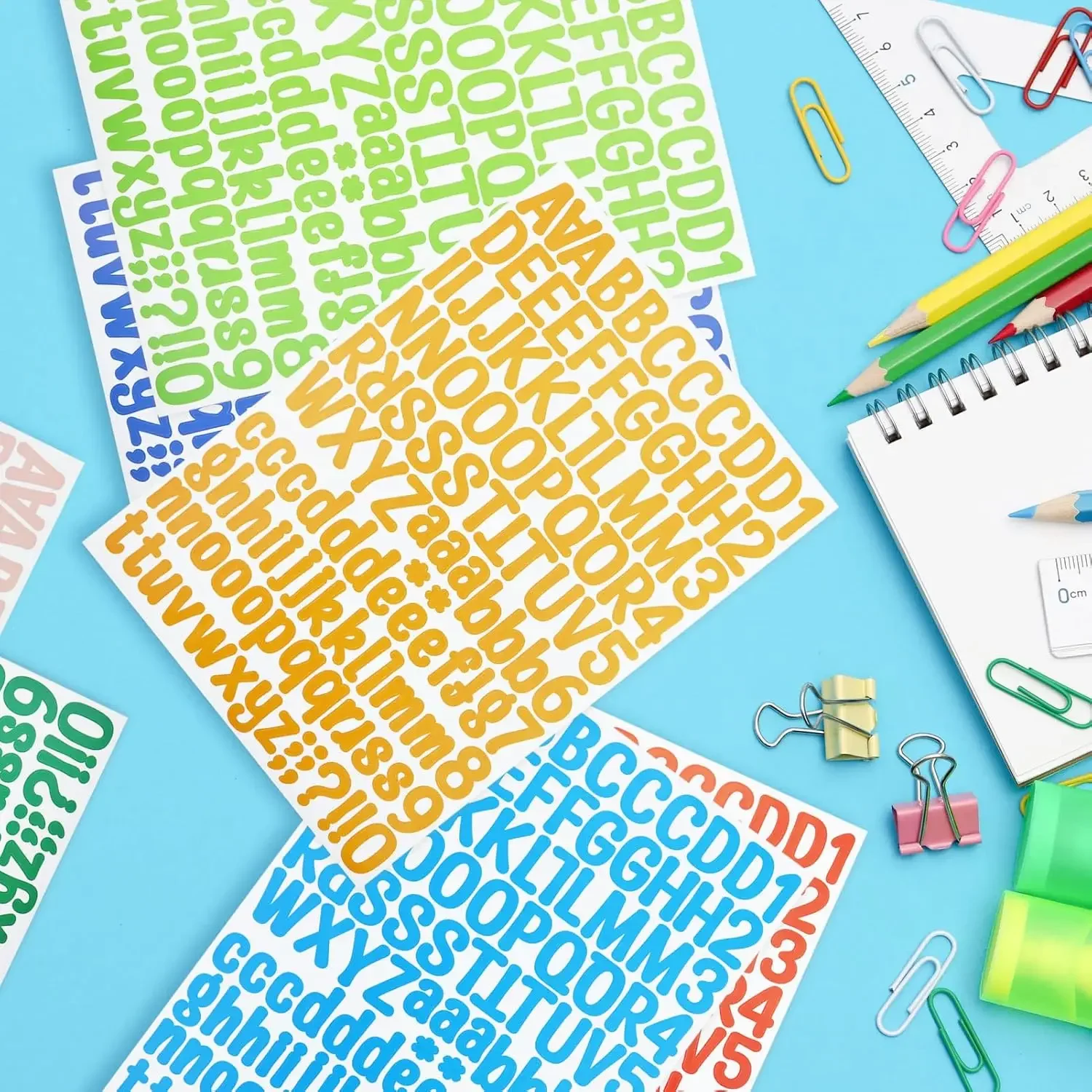 1512 Letter Stickers 12 Sheets Alphabet Number Stickers 1 Inch Self-Adhesive Stickers Decals for Cup Mailbox Scrapbooking Decor