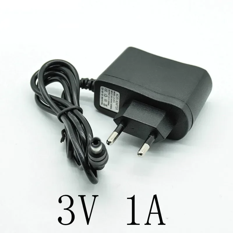 EU Plug Carregador de Alimentação, Adaptador Conversor, 100V-240V, DC 3V, 4.2V, 5V, 6V, 9V, 12V, 1A, 1000mA, 5,5mm x 2,5mm, 2,1mm AC para DC Light