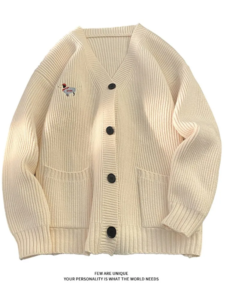 

Loose Men's V-Ne Knitted Sweater American Lazy Sle Cardigan Winter Casual Soft Comfortable Fabric Faionable Trendy