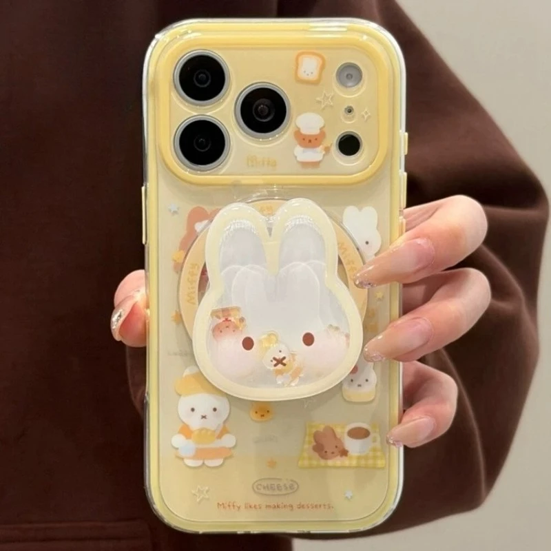 Support magnétique musical Miffy Kawaii Anime Shake pour Xiaomi 17promax – Tendance, raffiné, frais, protection intégrale anti-chute