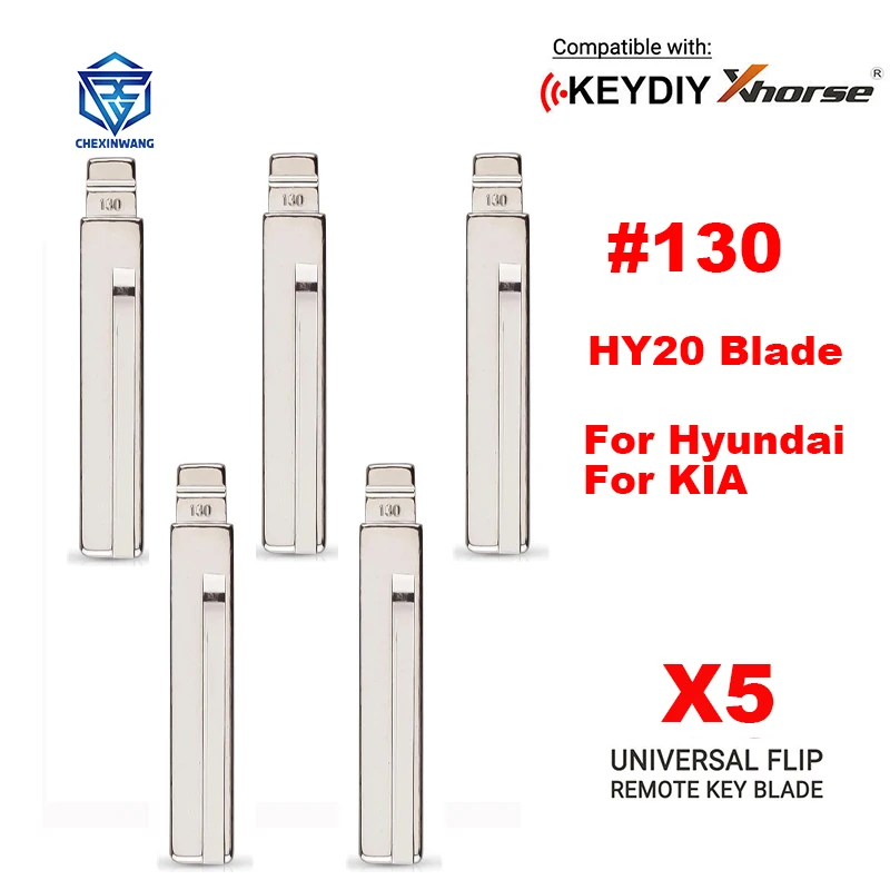 

5pcs #130 Metal Blank Uncut Flip Remote Key Blade HY20 for Hyundai VERNA Kia SSANG YONG Chairman W KD VVDI Remote Key Blade