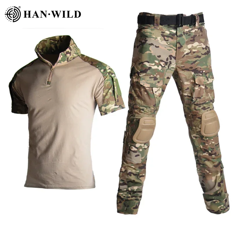 Tactical Suit Combat CP Uniform Softair Men Clothing Hiking T Shirt Camouflage Shirt Cargo Pants Jogging Set Summer Camp Clothes