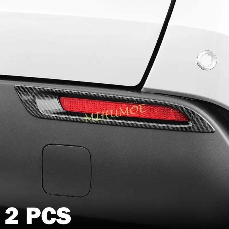 For Toyota bZ4X Subaru Solterra Rear Bumper Reflector Trims Fog Light Cover Carbon Fiber 2023 2024 2025