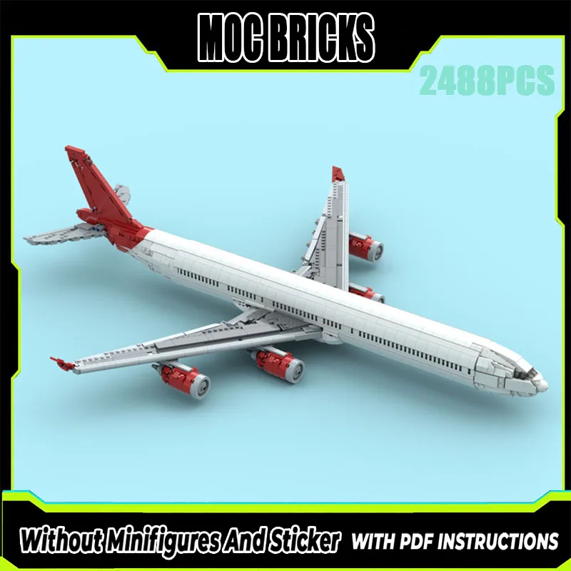 

Изысканный новый продукт MOC, строительные блоки, авиационная модель Airbus A340-600, технология, модульная детская игрушка, подарок, набор для сборки «сделай сам»