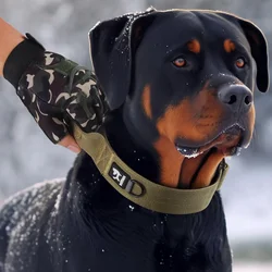 Large Dog Collar Durable Nylon Military Tactical Adjustable Pet Lead Outdoor Walking Training Collars Pitbull Labrador Supplies