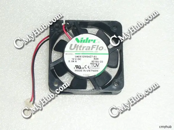 For Nidec U40X12MS4Z7-51 K09 DC12V 0.05A 4010 40MM 40x40x10MM 2Pin Cooling Fan Nidec U40X12MS4Z7-51 K09