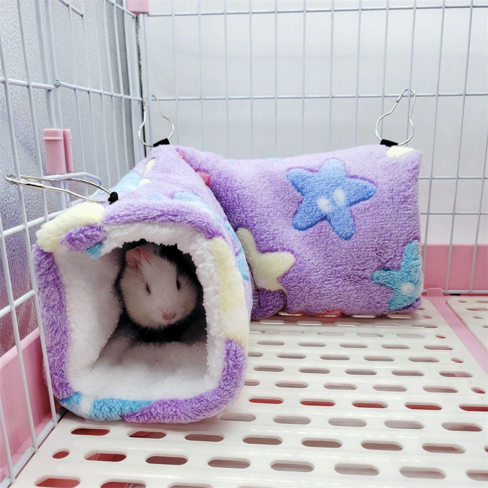 Heart Solf Cotton Plush Hamsters Playing Tunnels Winter Warm Nest for Ferret Guinea Pigs Squirrels Small Pet Toys Accessories