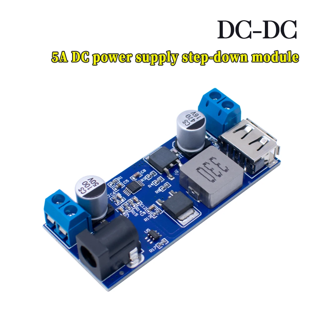 DC-DC 24V/12V To 5V 5A Step Down Power Supply Buck Converter Replace LM2596S Adjustable USB Step-down Charging Module For Phone