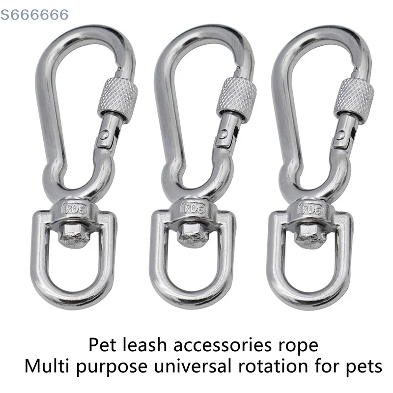 

Stainless Steel Swivel Snap Hooks Locking Dog Leash Buckle Quick Release Buckle Carabiner Clips For Dog Walking Camping