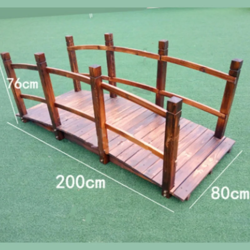 فناء حديقة جسر من الخشب الصلب المتفحم Xiaoxi جسر عرض خشبي بركة في الهواء الطلق