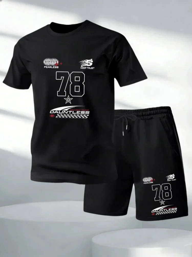 

Number 78 Dauntless Jersey Prints Cotton Tops Shorts Mens Basic Two Pieces Set T-Shirts Pants Summer Oversized Pocket Clothing