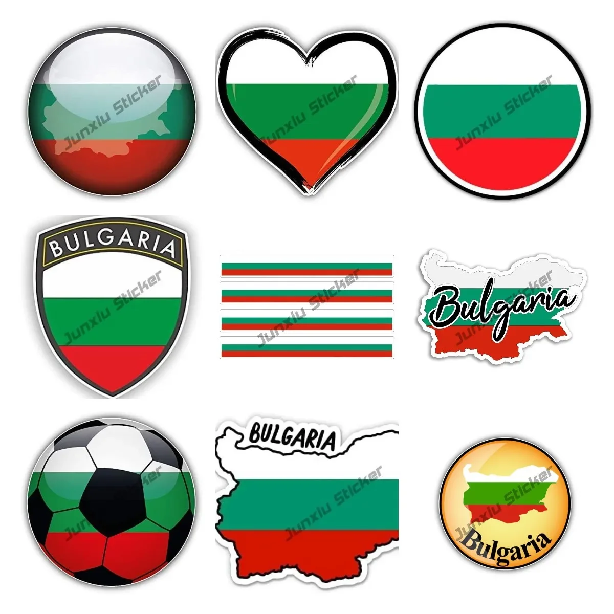 Creative Bulgaria Decals Round Bulgarian Flag Sticker Die Cut Decal Self Adhesive Vinyl Bulgaria Country BG PVC Car Accessories