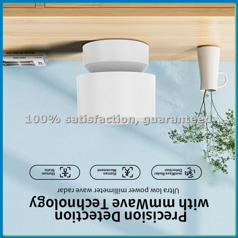 Tuya Zigbee Human Presence Sensor Respiratory Motion Detection Wireless Connection Smart Home Security Alarm-ABYS