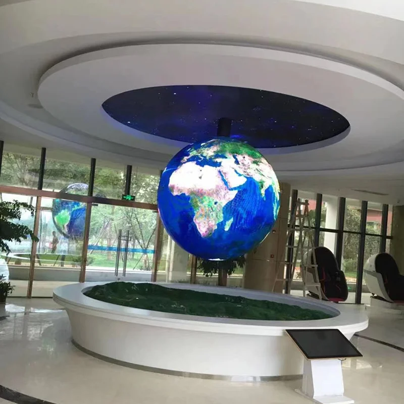 Indoor Full Color Iron Globe Sphere LED Display Panel with High Brightness for Retail/Restaurant Use